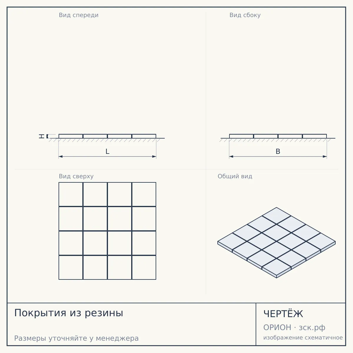 Покрытия из резины — чертёж